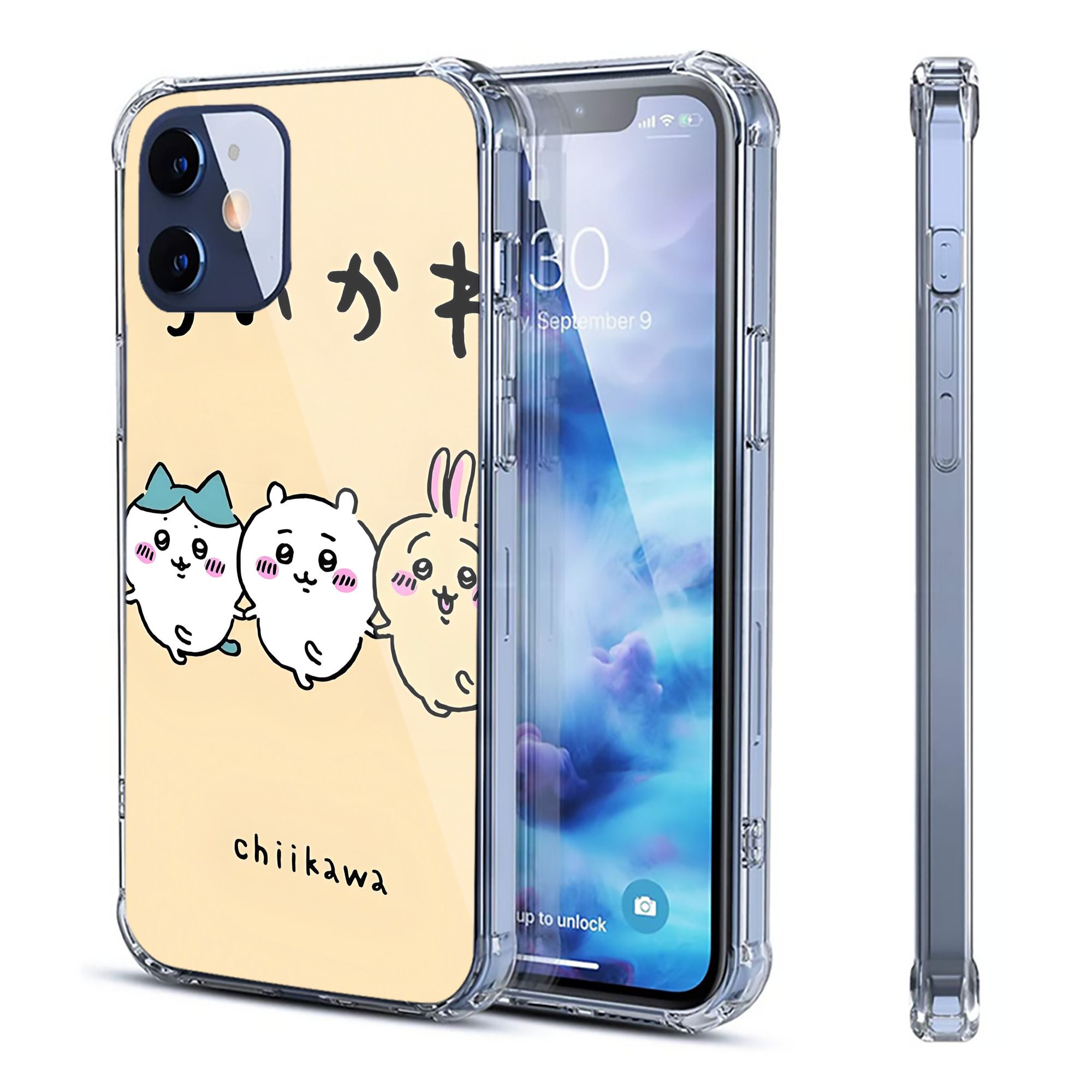 （画像用） ちいかわ Chii-kawa 【iPhone 12シリーズ対応】透明スマホケース（クリアソフトケース）